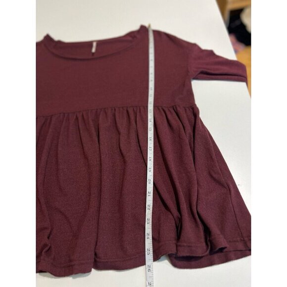 Free People Forever Your Girl T-Shirt Red Garnet Women's Small Boho Peasant - Picture 7 of 9